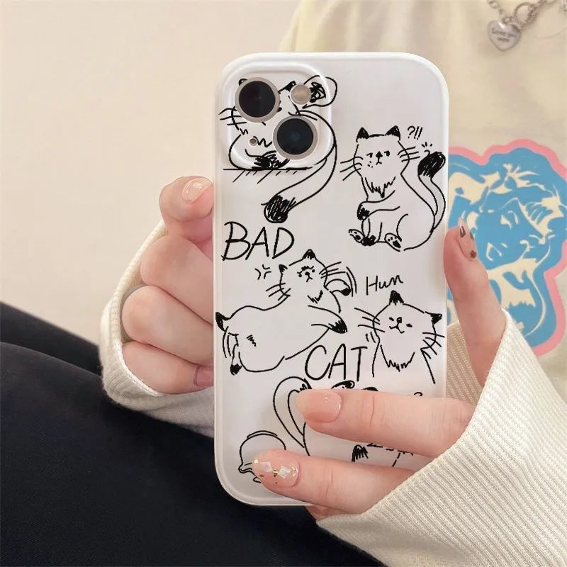 Funda de Teléfono Comic Bad Cat de Silicona