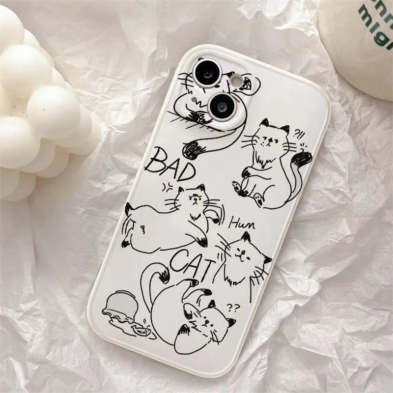 Funda de Teléfono Comic Bad Cat de Silicona