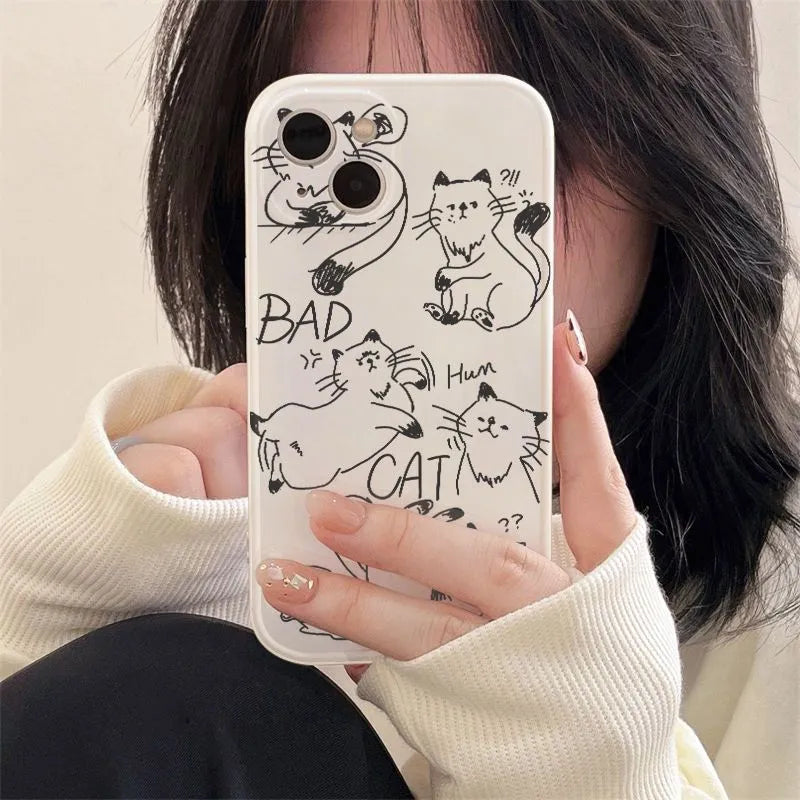 Funda de Teléfono Comic Bad Cat de Silicona